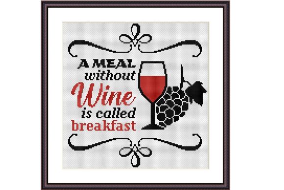 A Meal Without Wine Cross Stitch Pattern