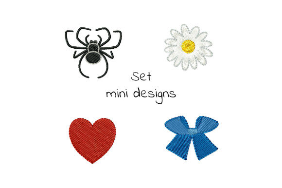 Bow Daisy Heart Spider Mini Set: A Charming Embroidery Collection
