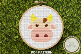 Brown Blanche Cow Modern Cross Stitch: A Festive Delight