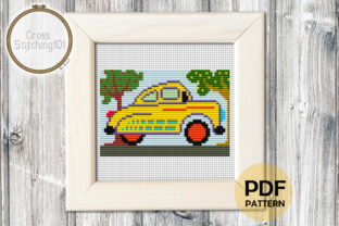 Car Scene Forest: A Modern Cross Stitch Gem