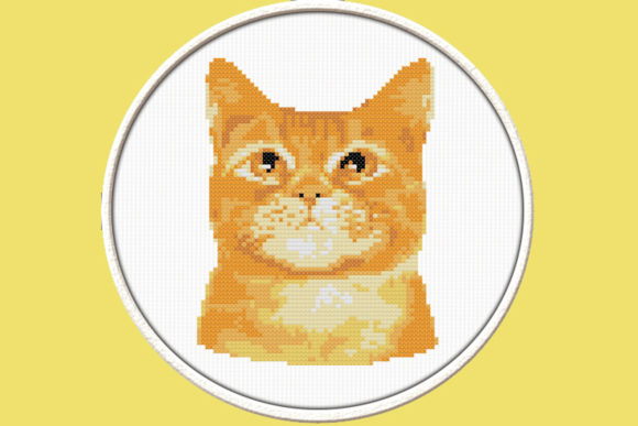 Charming Red Cat - PDF Cross Stitch Pattern