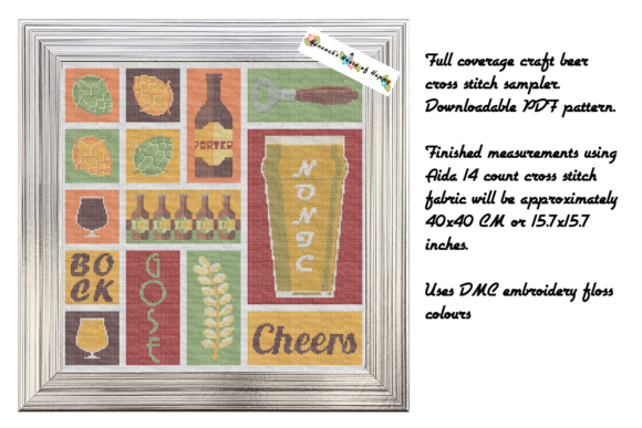 Craft Beer Cross Stitch for Business Merch