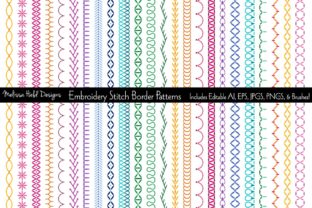 Embroidery Stitch Border Patterns for Apparel