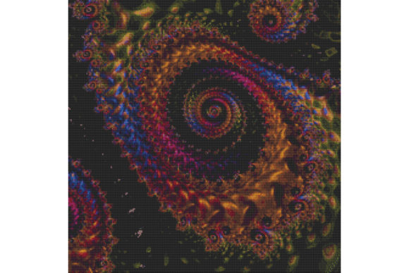 Fractal Cross Stitch Pattern - Brown