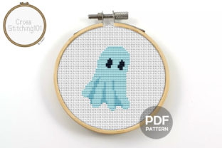 Ghost Modern Cross Stitch for Boutique Apparel