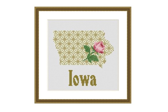 Iowa Map Silhouette: A Charming Cross Stitch Design