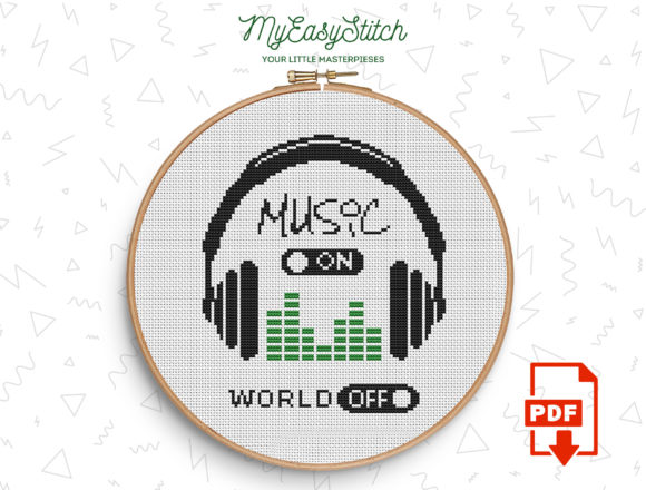 Music on World off: A Premium Cross Stitch Design